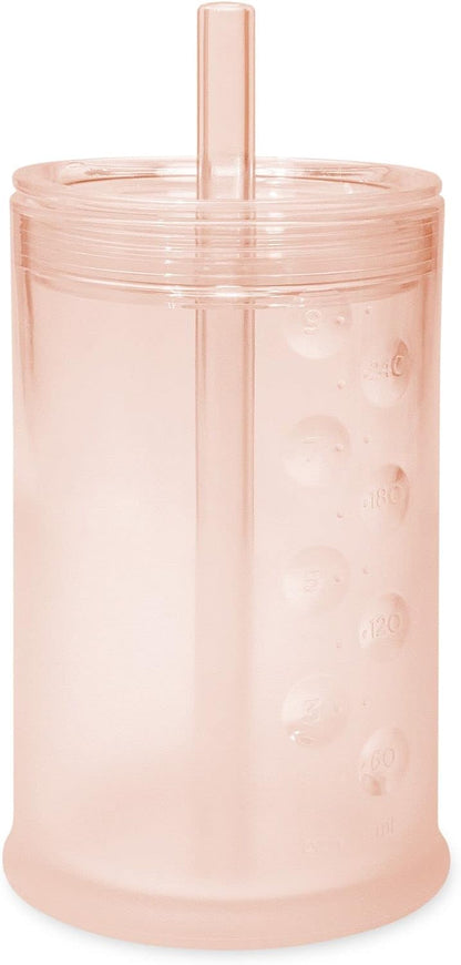 Olababy Clear View Silicone Training Cup with Straw Lid | Toddler Sippy Trainer 12mo+ | Unbreakable