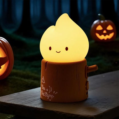 Flameless Candles Lamp, Cute Night Light,Torch Stump Light, LED Tea Lights Candles Rechargeable