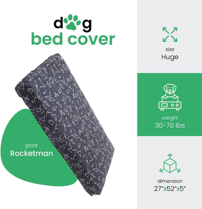 Molly Mutt Large Crib Mattress Cover - Rocketman Print - Measures 27”x52”x5”- 100% Cotton - Durable