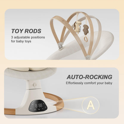 Monamii Baby Swings for Infants, Bluetooth Infant Swing with Music Speaker