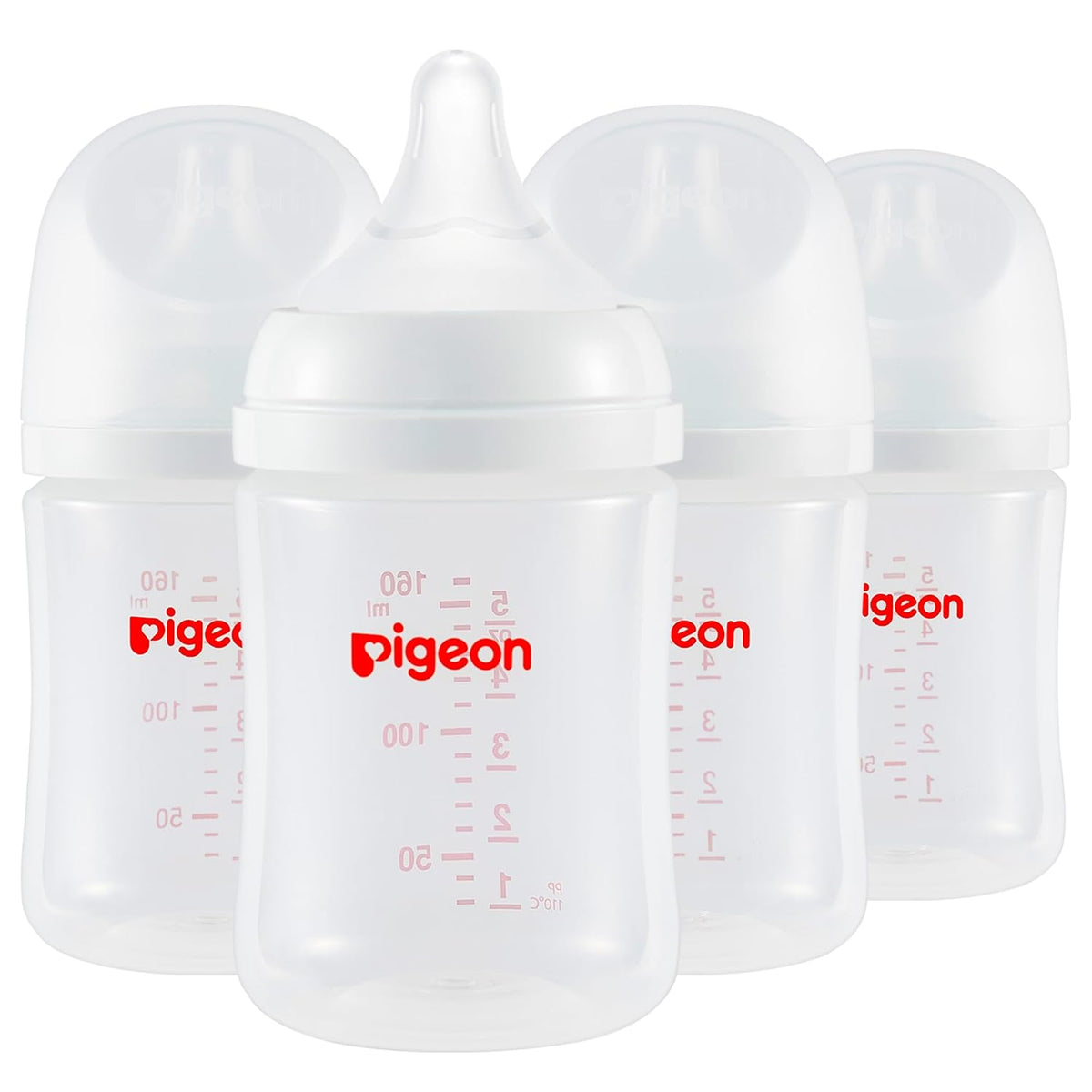Pigeon PP Nursing Bottle Wide Neck, Anti-Colic, Streamlined Body, Natural Feel, Easy to Clean, 5.4