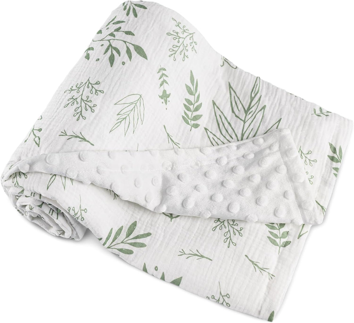 GLLQUEN BABY Blankets for Unisex Boys Girls, Muslin Cotton Front Soft and Breathable, and Dotted