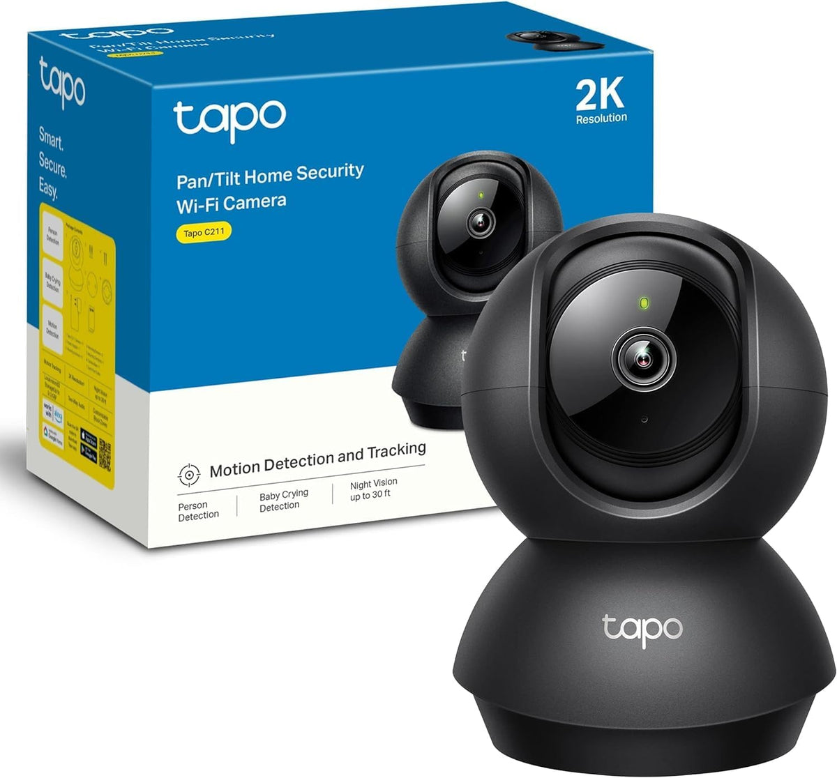 Tapo TP-Link 2K Pan/Tilt Indoor Security Camera for Baby Monitor, Pet Camera | Motion Detection &