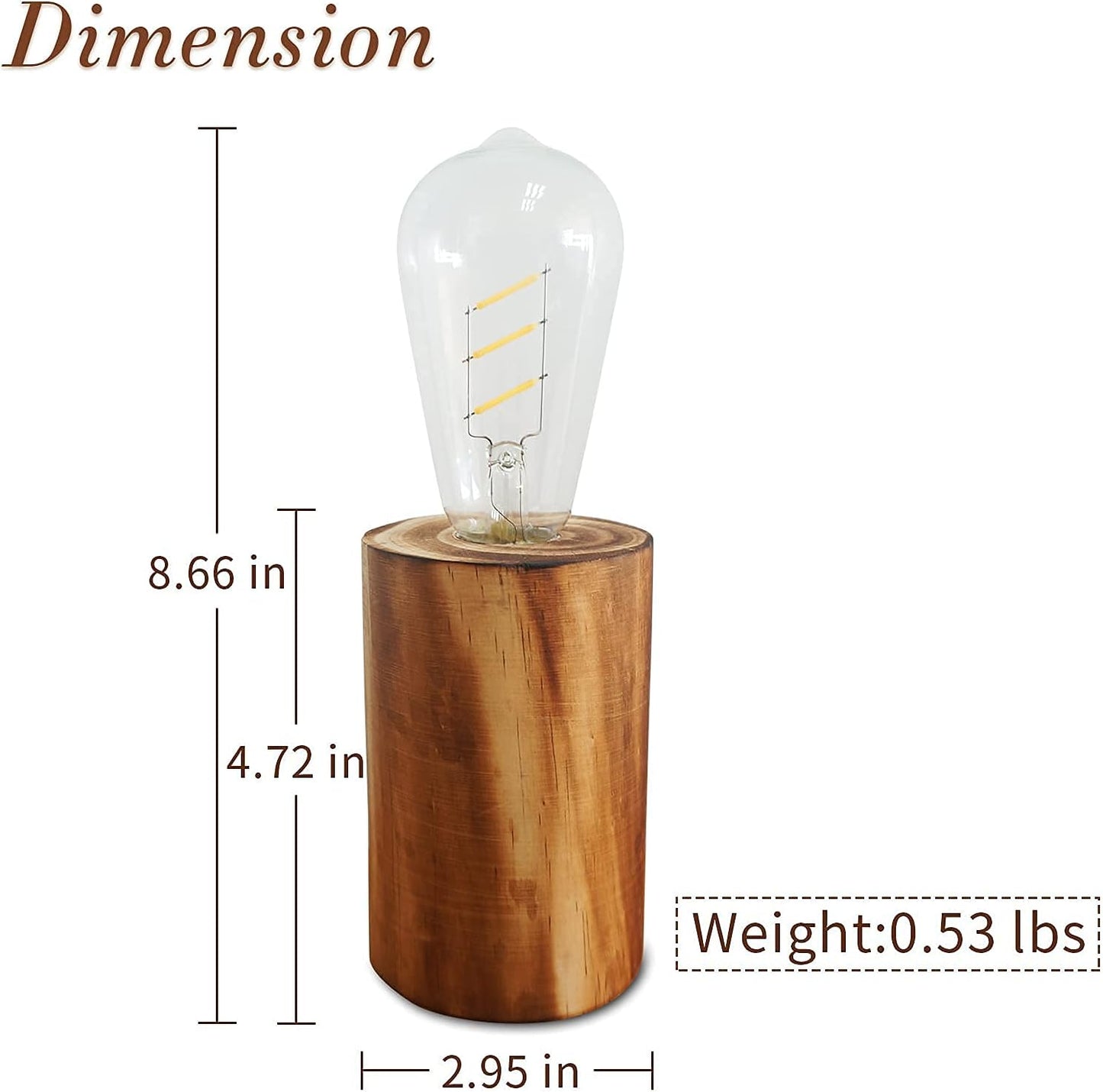 YiShine Battery Operated Table Lamp Wood Night Light Decorative Table Light for Bedroom Living Room