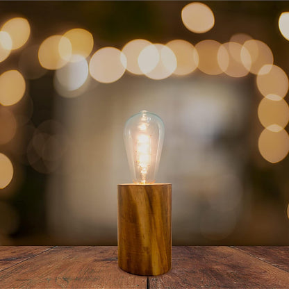 YiShine Battery Operated Table Lamp Wood Night Light Decorative Table Light for Bedroom Living Room