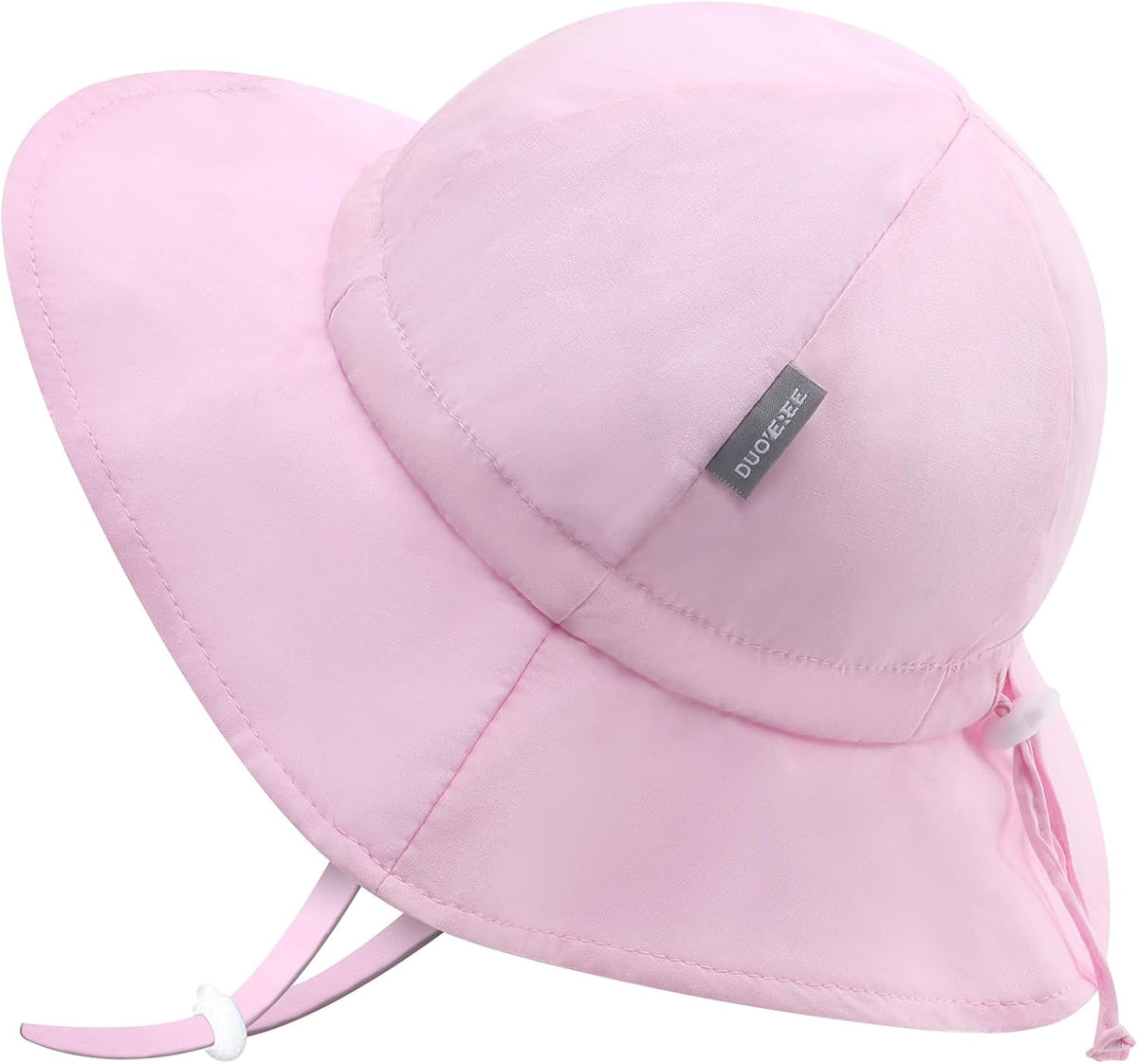 UPF 50+ Baby Bucket Hat - Wide Brim Sun Protection Beach Cap for Girls - Cute & Adjustable Toddler