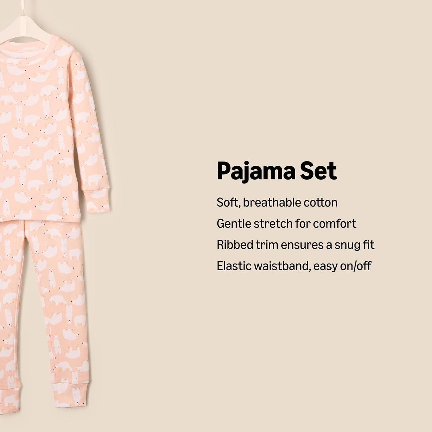 Amazon Essentials x Sofia Grainge Unisex Babies, Toddlers and Kids' Snug-Fit Cotton Pajamas, Pack