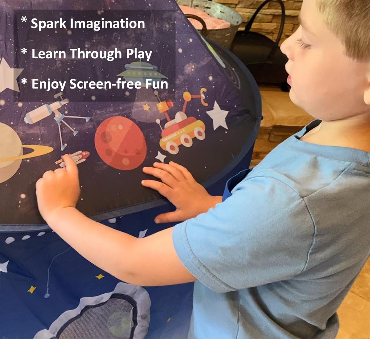 WillingHeart Play Tent for Kids, Rocket Ship Spaceship Space Themed