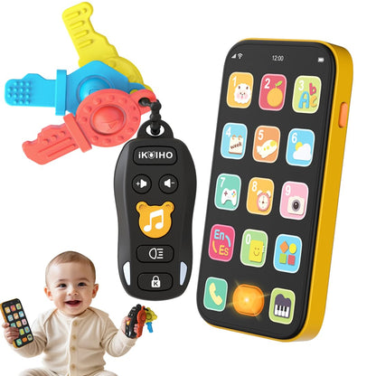 Baby Phone Baby Keys Toys Set, Bilingual Play Phone & Toy Keys for Toddlers