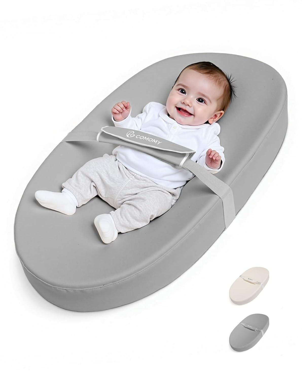 COMOMY Baby Changing Pad with Wipeable & Waterproof PU Cover, Contoured Diaper Changing Pad for
