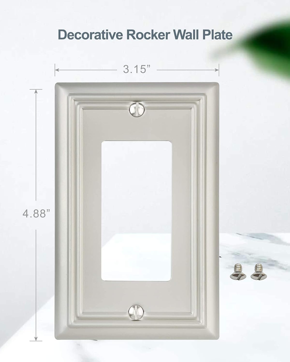 4-Pack Decorator Wall Plate, for Dimmer Switch, GFCI Outlet and Receptacal, Satin Nickel Outlet