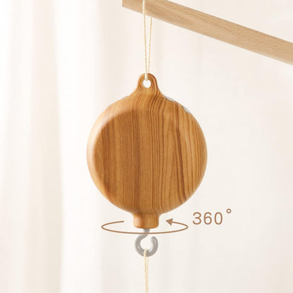 Baby Crib Mobile Musical Box - Mobile Rotary Music Box Imitation Wood - Music Box with Rotating
