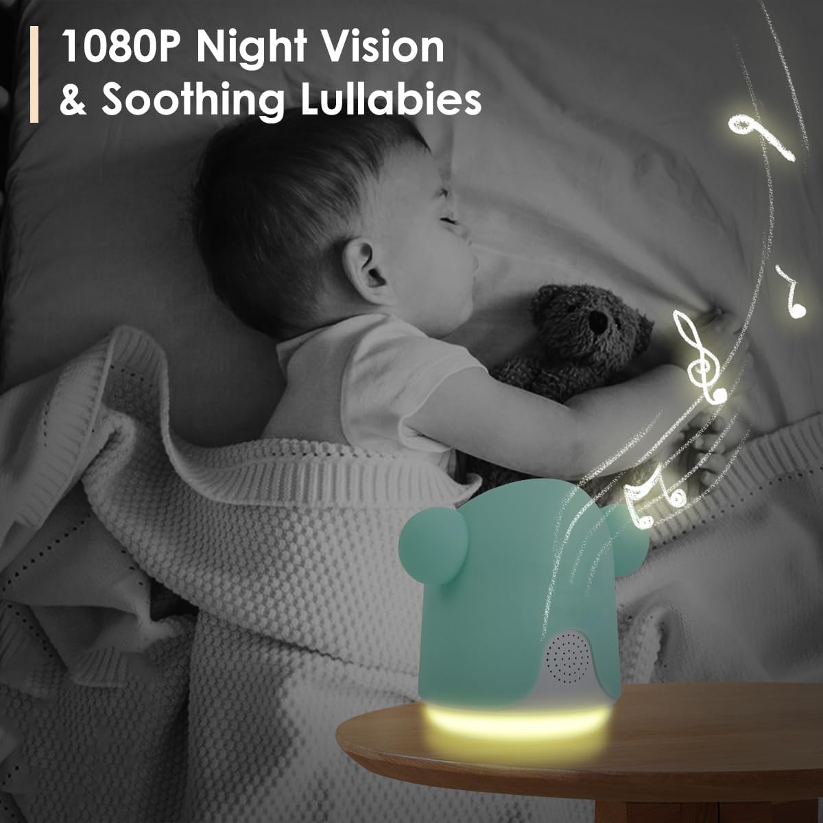 Baby Monitor with Camera and Audio, 1080P Baby Camera Monitor WiFi Smartphone App Control Night