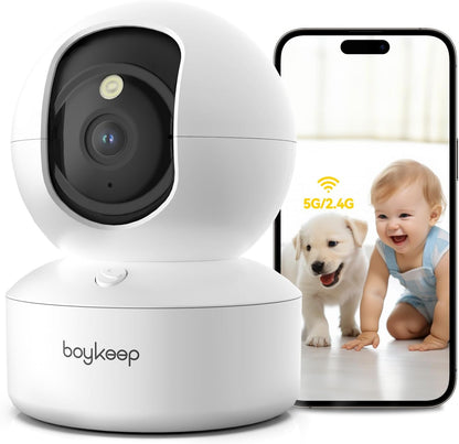 Indoor Camera - 2K Pet Camera, 5G/2.4GHz WiFi Cam for Baby Monitor with Phone App, 360° Pan & Tilt