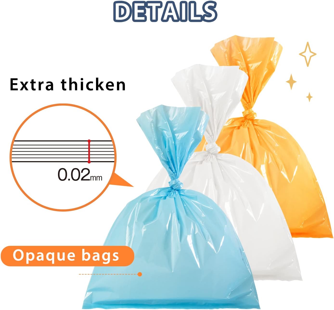 Odor Sealing Disposable Diaper Bags XS/300 Count Diaper Sacks Scented Diaper Trash Bags Large