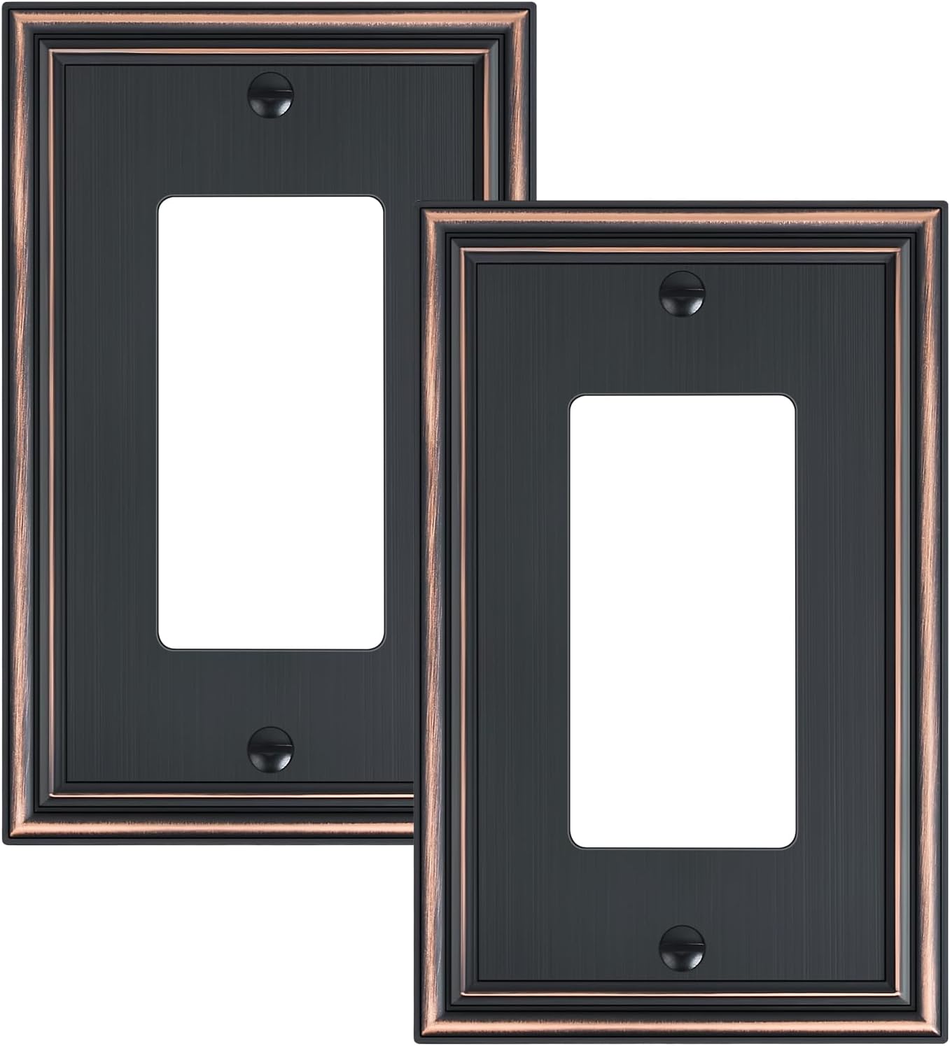 2-Pack Decorator Outlet Cover Plate, Aged Bronze Decorative Switch Plates and Outlet Covers