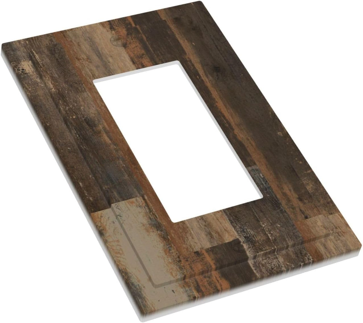 Rustic Brown Wood Grain Dark Oak Decorative Outlet Covers 1 Gang Single Rocker Light Switch Cover