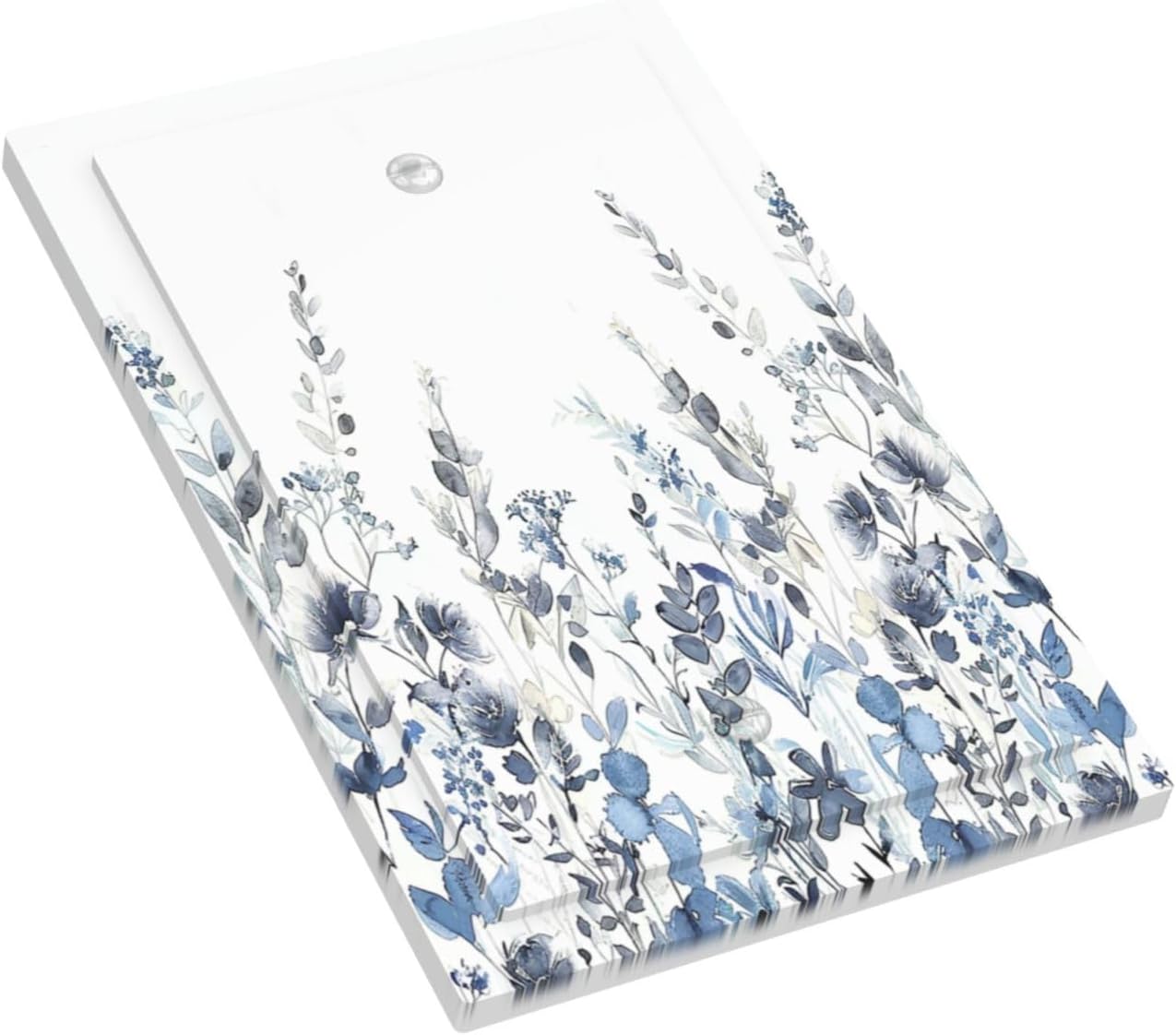 Light Switch Cover Plate Light Blue Watercolor Leaves Plant With Floral 1 Gang No Device Blank