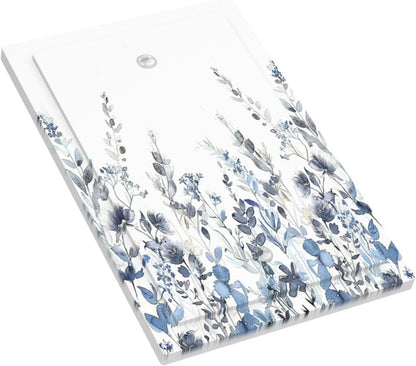 Light Switch Cover Plate Light Blue Watercolor Leaves Plant With Floral 1 Gang No Device Blank