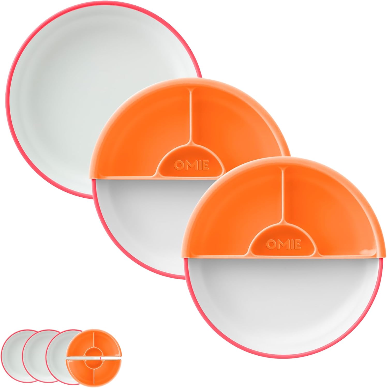 Omie® Easy Scoop Plates for Kids | Unique Design Helps Food Fall into the Spoon, Not on the Table |