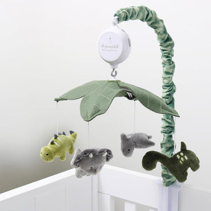 The Peanutshell Crib Mobile for Boys or Girls - Grey and Green Camo Musical Baby Crib Mobile with