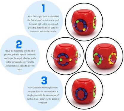 Rotating Bean Magic Cube Fidget Puzzle Toys Anti Stress Ball IQ Games Educational Sensory Easter