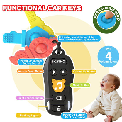 Baby Phone Baby Keys Toys Set, Bilingual Play Phone & Toy Keys for Toddlers