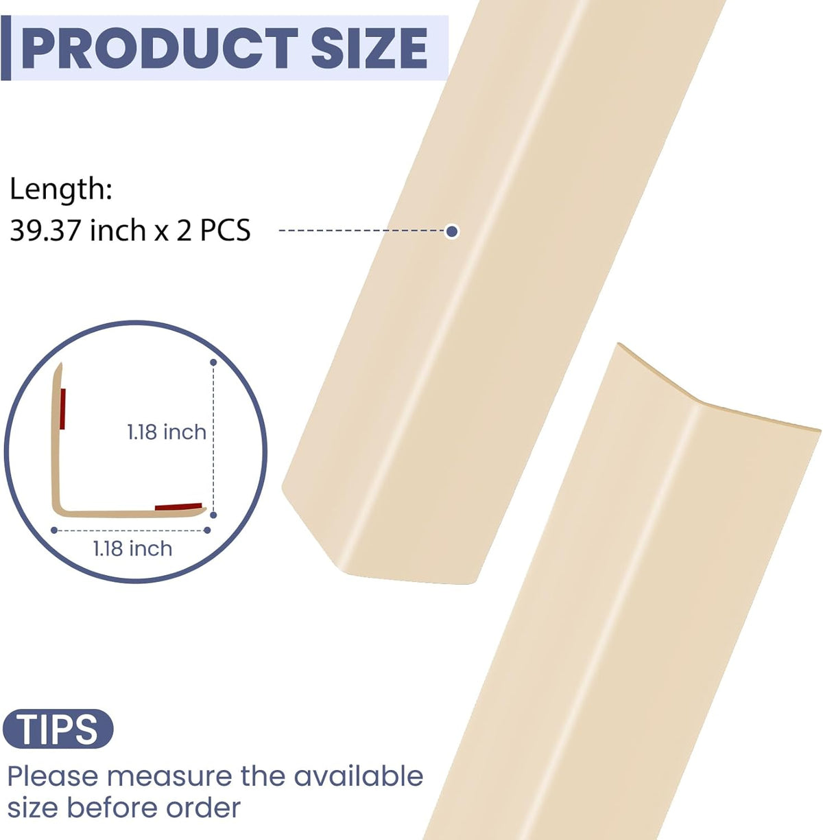 2PCS Wall Corner Protectors Guards - Self Adhesive Corner Protector & Corner Guards for Walls Edge