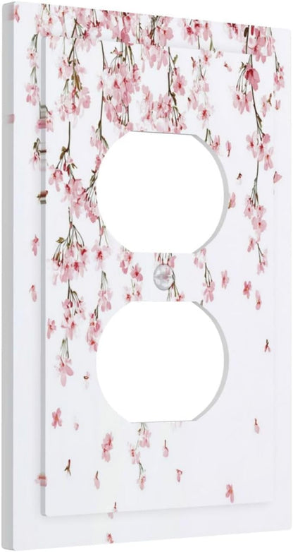 Outlet Covers Sakura Plant Floral Pink Flowers 1 Gang Duplex Light Switch Cover Decorative Switch