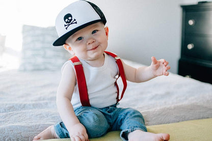 Baby Hats - Baseball Hat, Newborn Youth Flat Brim Mesh Trucker Surf Skate Bubba Bro Fitted Beach