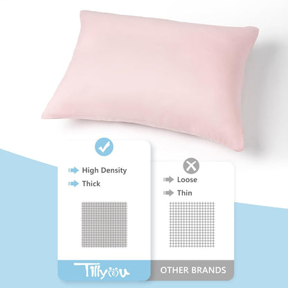 TILLYOU Toddler Pillowcase 2 Pack with Envelope Closure,13" x 18" Silky Soft Microfiber Travel Kids