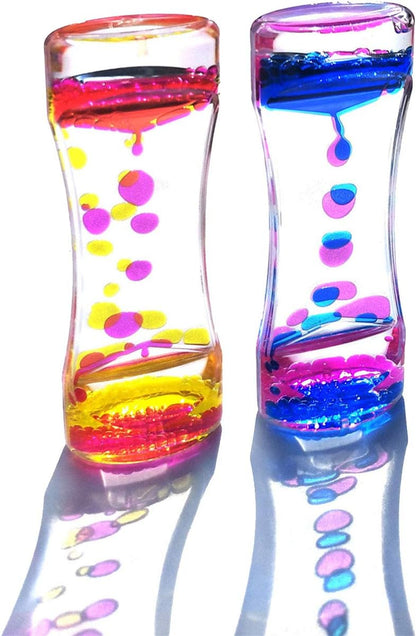 YUE Action Liquid Timer 2 Pack/Liquid Motion Bubbler Timer for Caliming Sensory Toys, Autism
