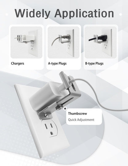 Charger Lock to Outlet, ILIVABLE Adjustable Metal Outlet Lock, Firmly Secures Power Plug from