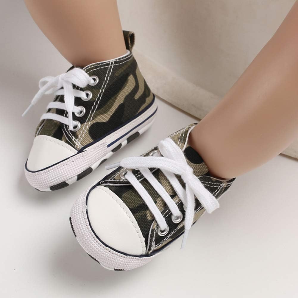 Unisex Baby Girls Boys Canvas High-top Shoes, Newborn Infant Anti-Slip Soft Sole Frist Walking