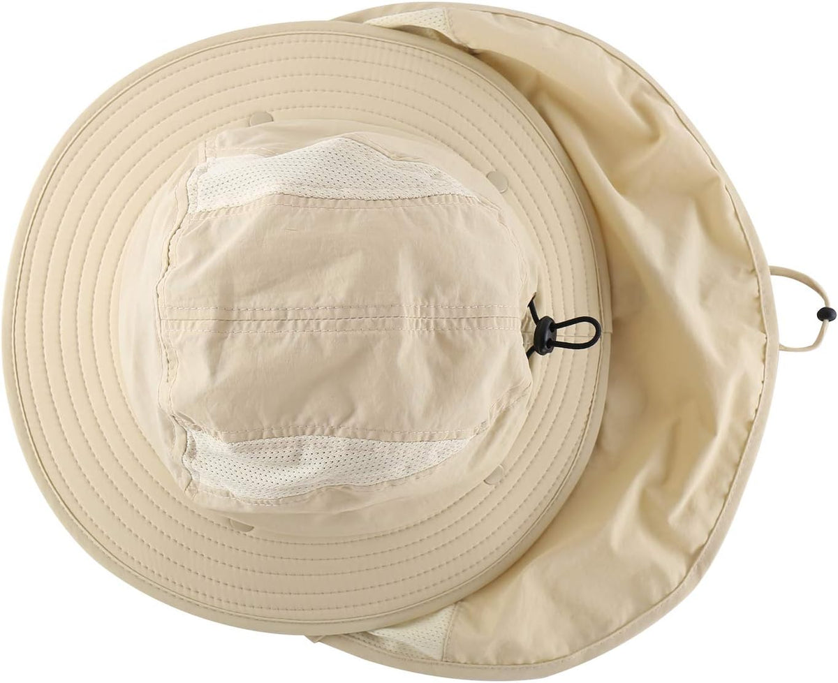 Home Prefer UPF 50+ Boys Sun Hat with Neck Flap Wide Brim Summer Beach Bucket Hat for Boys Girls