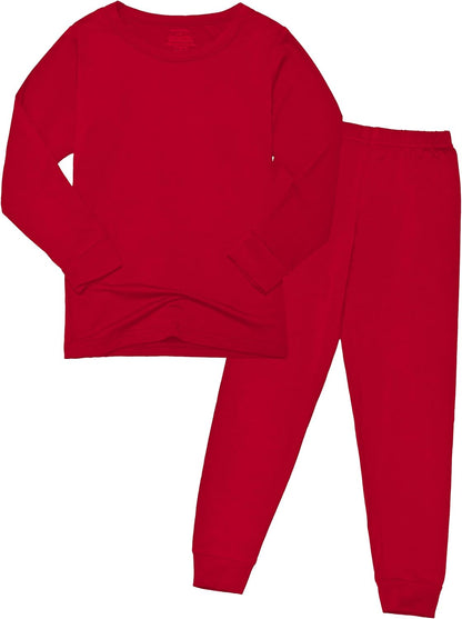 BABY 2T-10Y Toddler Kids Girls Boys Soft Comfy Viscose 2pcs Set Long Sleeve Plain Shirts and Pants
