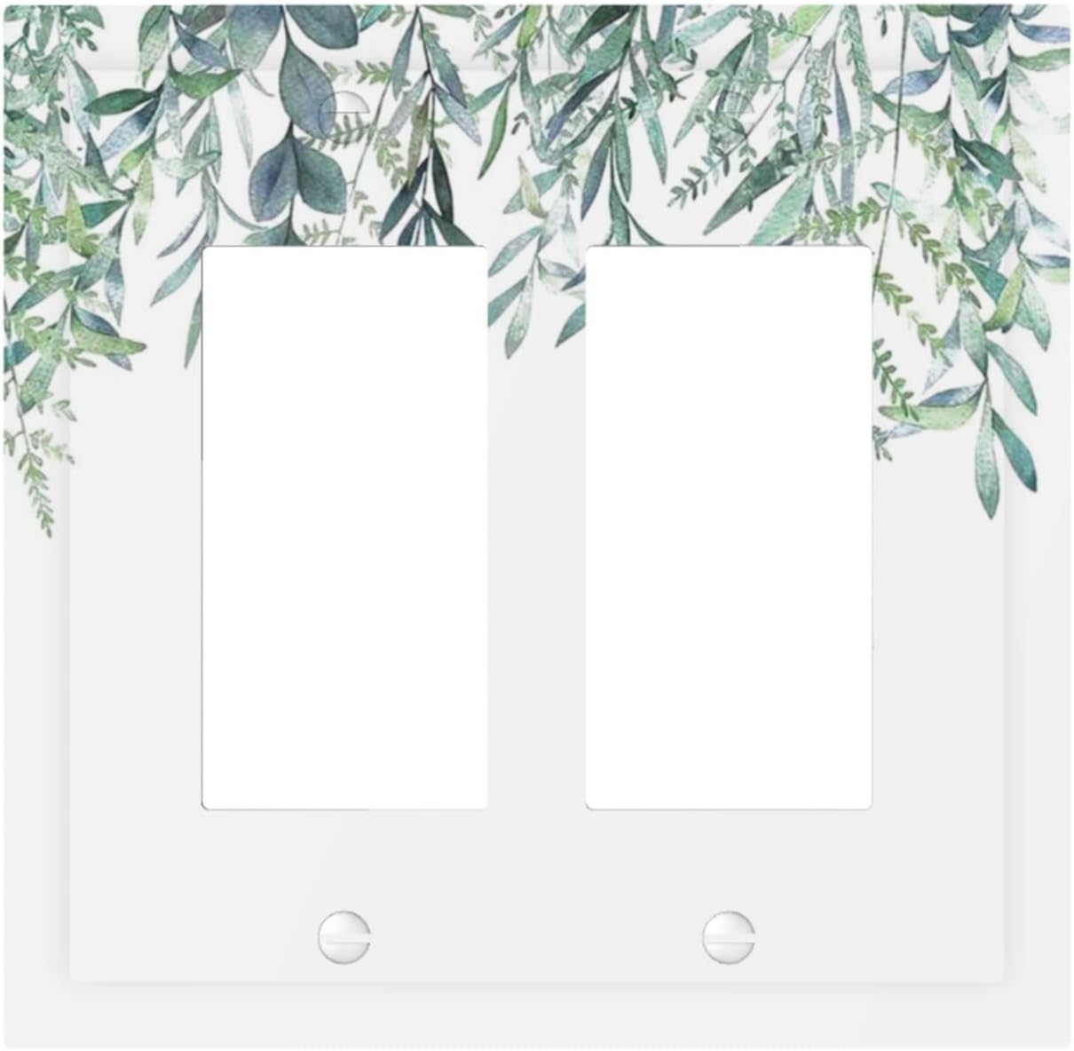 Eucalyptus Leaves Greenery Vine Flowers Simplicity Decorative Outlet Covers 2 Gang Double GFCI