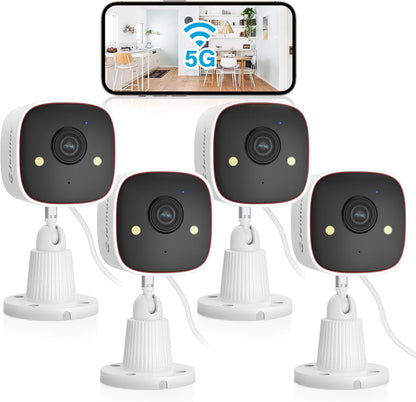 Jennov Outdoor/Indoor Security Cameras 5Ghz/2.4Ghz, 2K HD WiFi/Color Night Vision/Motion Detection