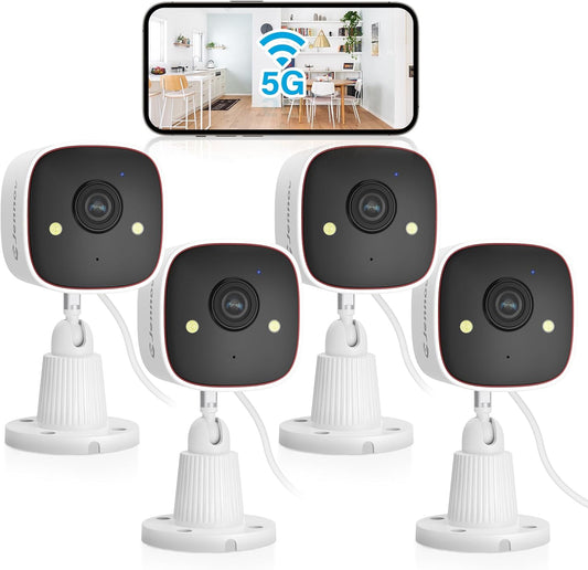 Jennov Outdoor/Indoor Security Cameras 5Ghz/2.4Ghz, 2K HD WiFi/Color Night Vision/Motion Detection