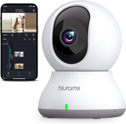 blurams Indoor Camera 2K, Cameras for Home Security 5GHz, 360° Pet Camera w/Motion Tracking, Phone