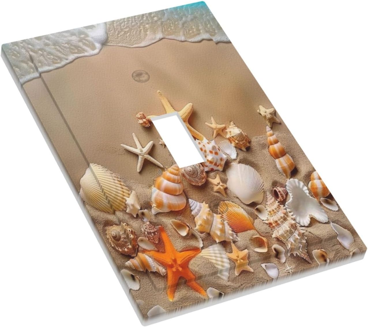 Decorative Switch Covers Plate Beachy Sea Ocean Seashell Starfish 1 Gang Wall Plate Unique Single