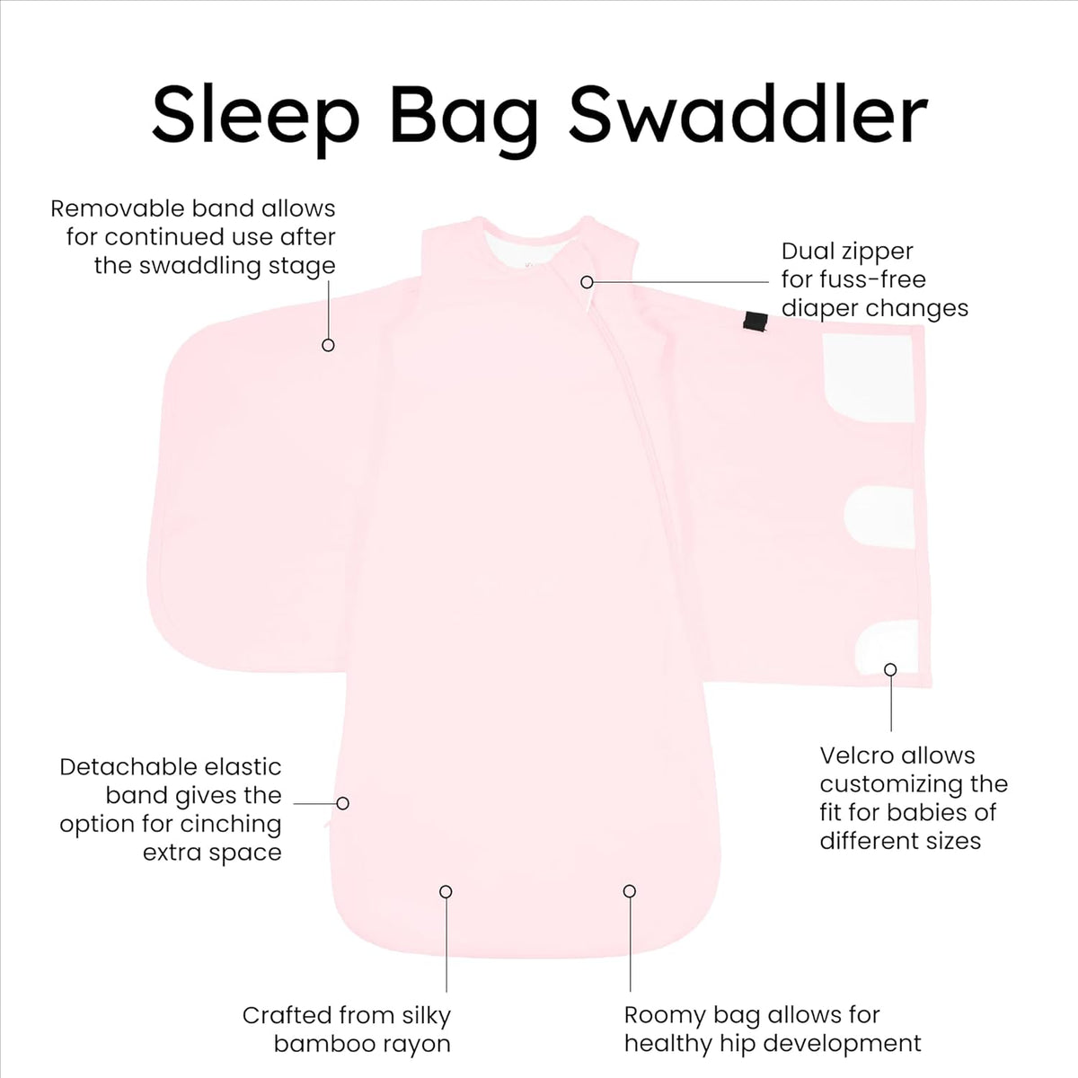 KYTE BABY Unisex Rayon Made from Bamboo Sleep Bag Swaddler for Babies, 1.0 Tog