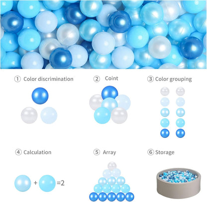 GOGOSO Ball Pits Balls for Toddlers Pack of 50 100 200 Plastics Shape Ball Non-Phthalate Non-BPA