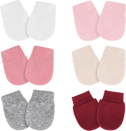 Newborn Baby Mittens No Scratch Cotton Elastic Wrist Gloves Infant Toddler Mittens for Baby Boy
