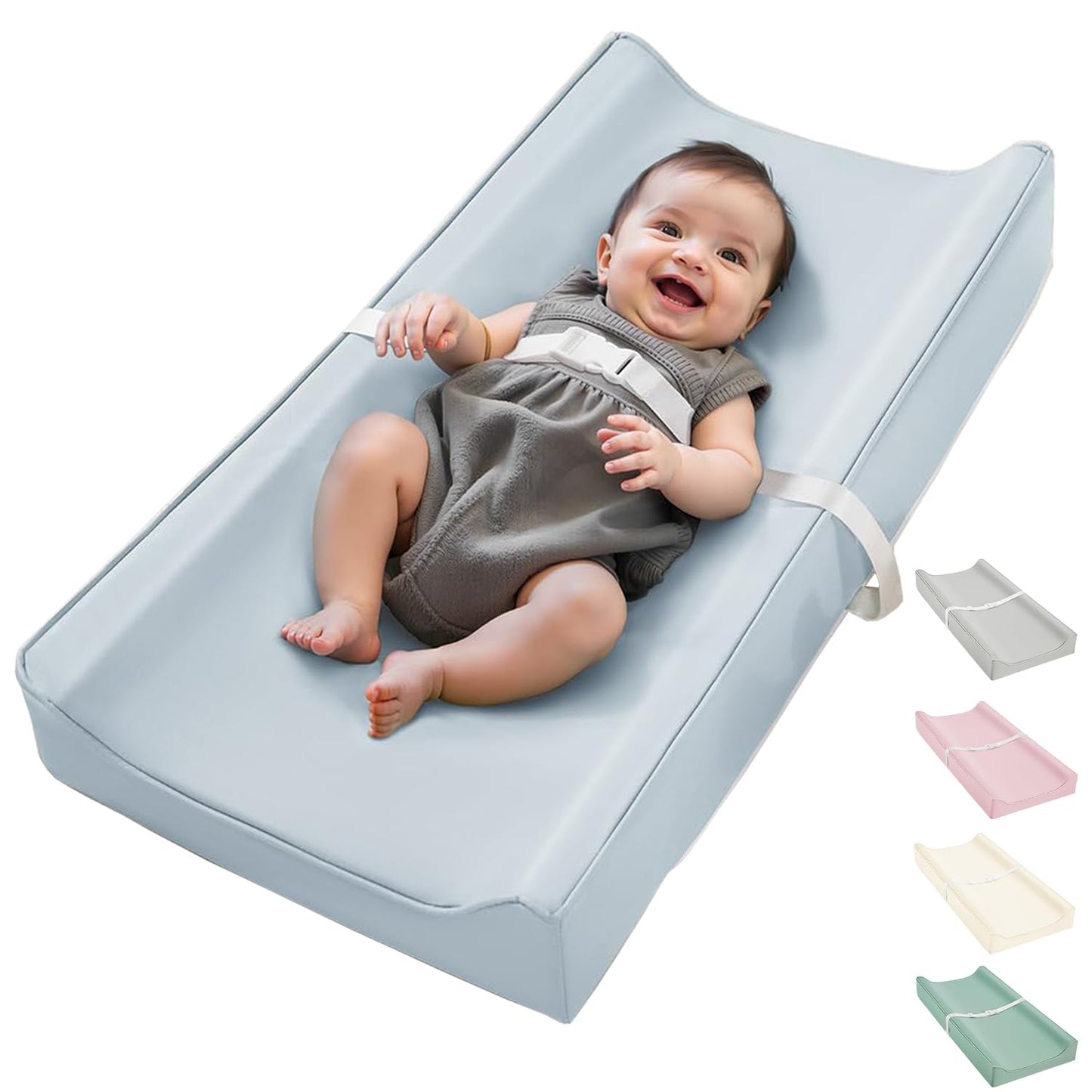 Vegan Leather Waterproof Baby Changing Pad - Wipeable, Extra Thick & Portable & Non-Slip Diaper Mat