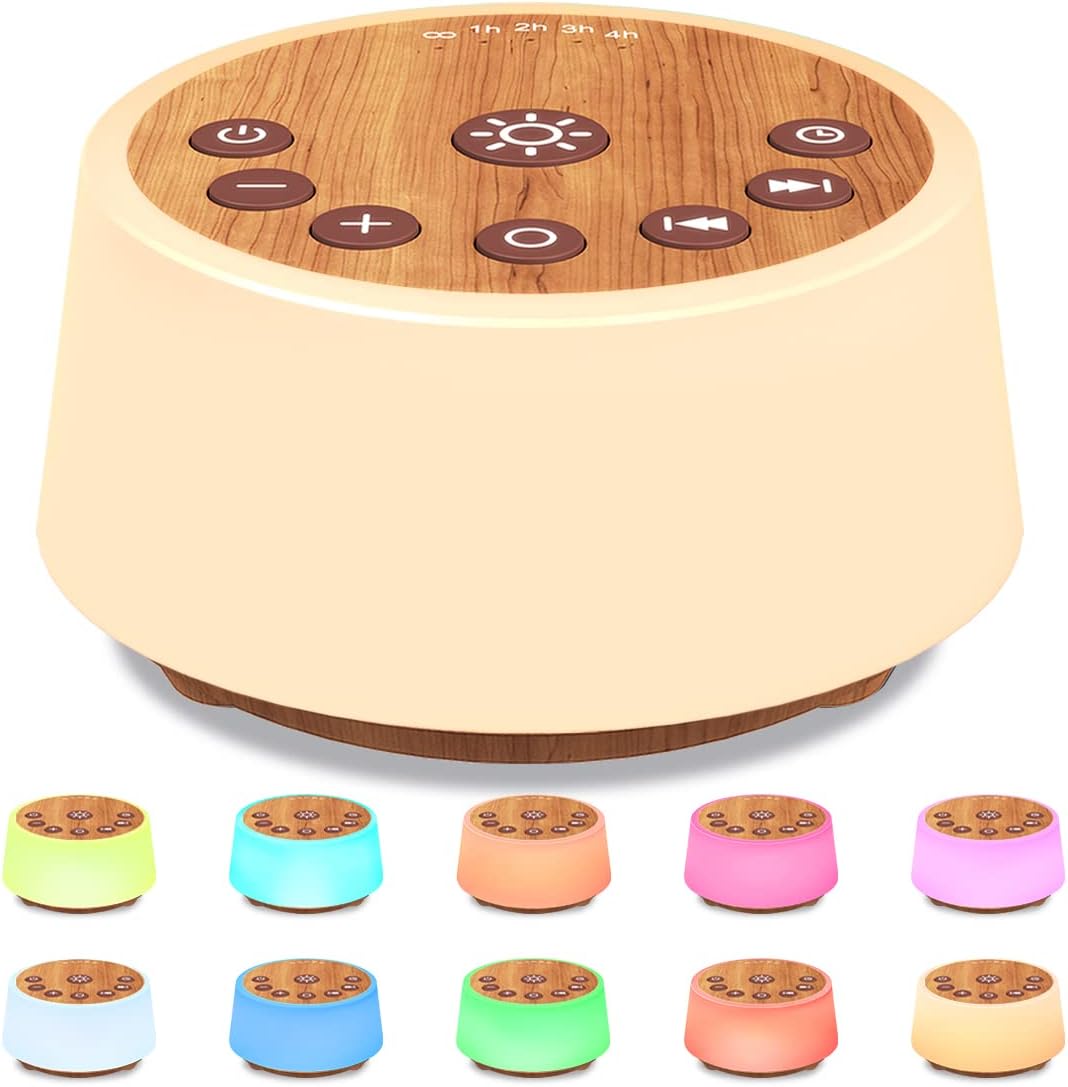 Color Noise Sound Machines with 10 Colors Night Light 25 Soothing Sounds and Sleep White Noise