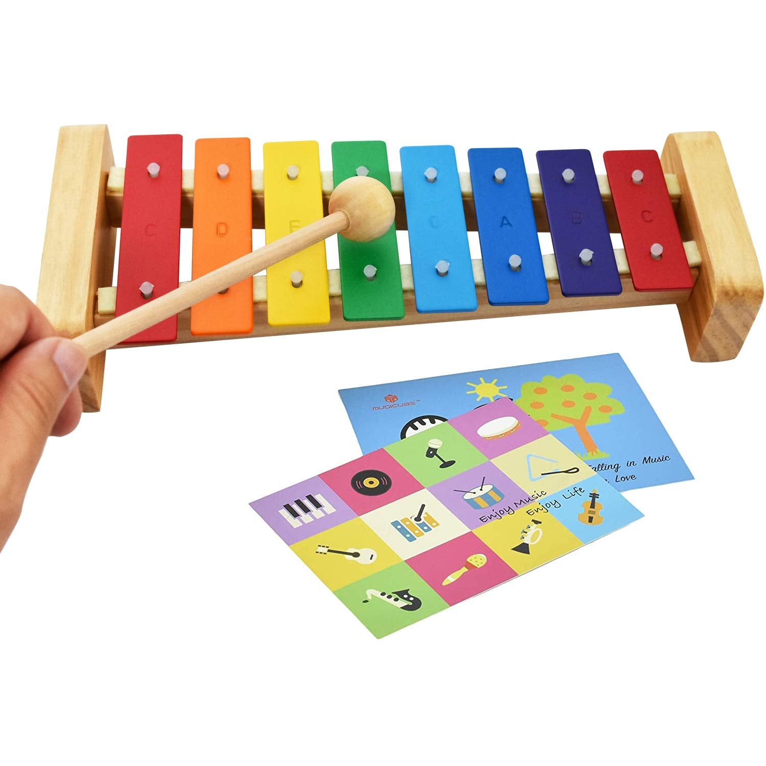 MUSICUBE Xylophone for Kids Wooden Xylophone with Mallets Orff Music Instrument for Educational