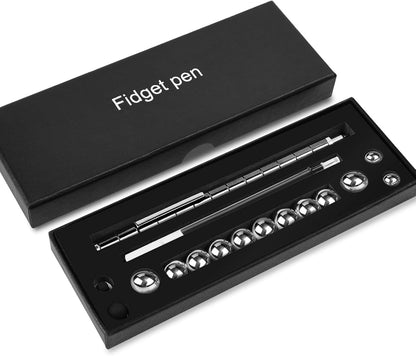 Black Fidget Pen Toy, Sensory Tool EDC Fidgeting Game for Adults, Cool Gadget Best for Stress and
