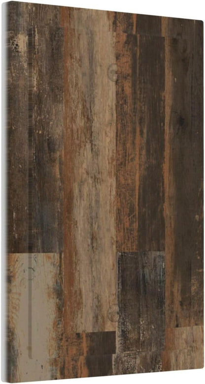 Rustic Brown Wood Grain Dark Oak Light Switch Cover Plate 1 Gang No Device Blank Electrical Wall