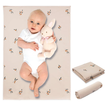 Vegan Leather Baby Changing Mat - Wipeable Portable Changing Pad, Foldable Travel Changing Mat for